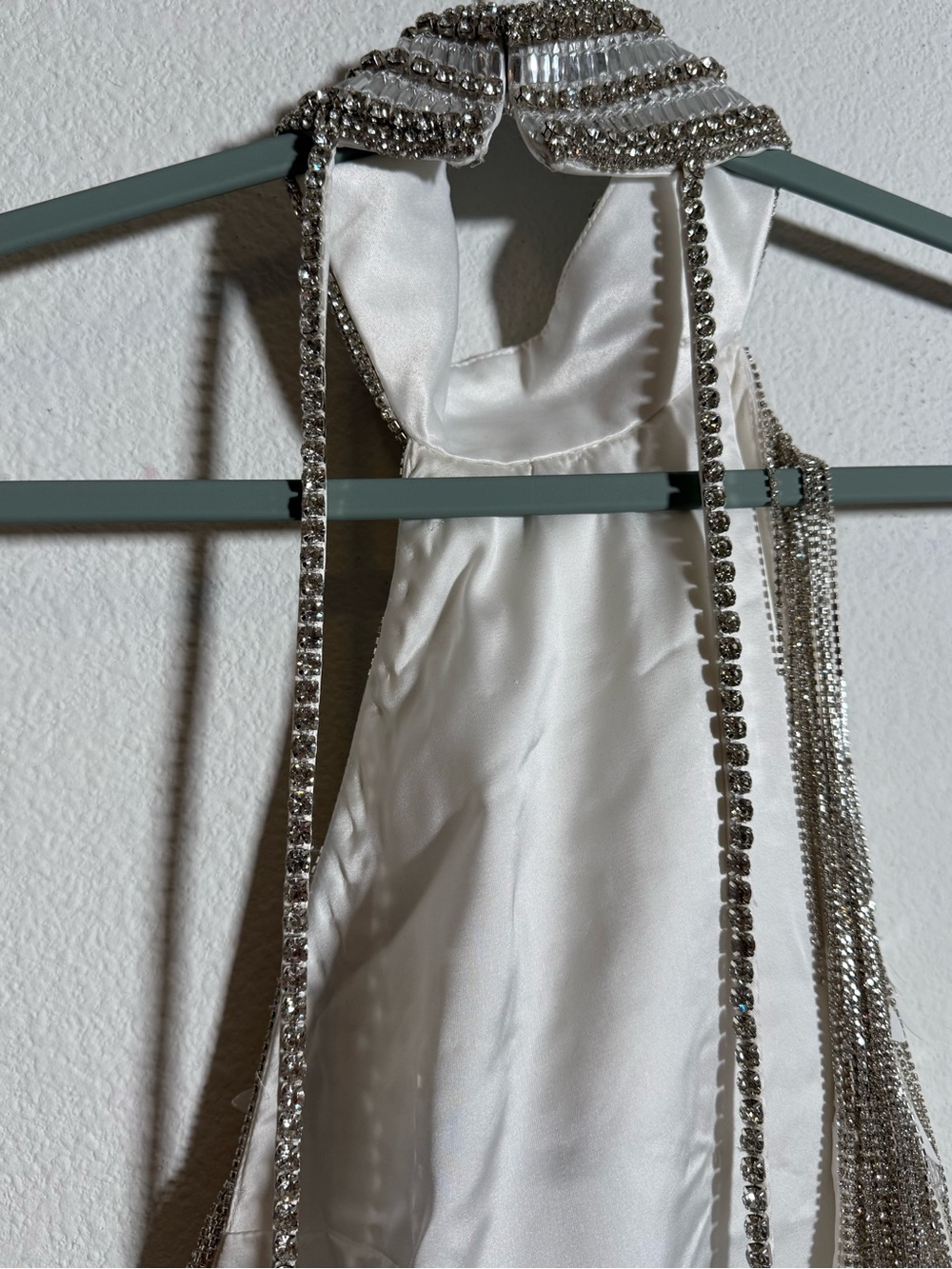 Retrofete Silver Backless Fringe Mini Dress - Picture 8 of 15